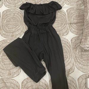Guess Black Ruffle Jumpsuit